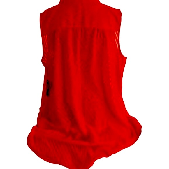 Vince Camuto sheer tunic red sleeveless sheer elegant burnout patterned XXL - Picture 2 of 15